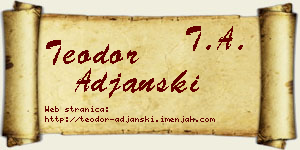 Teodor Ađanski vizit kartica
